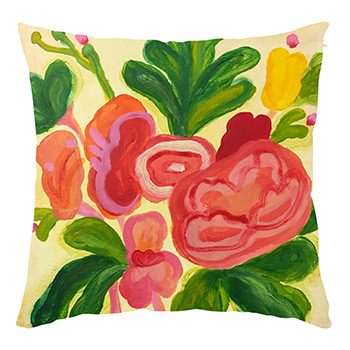 cotton candy flower cushion -yellow